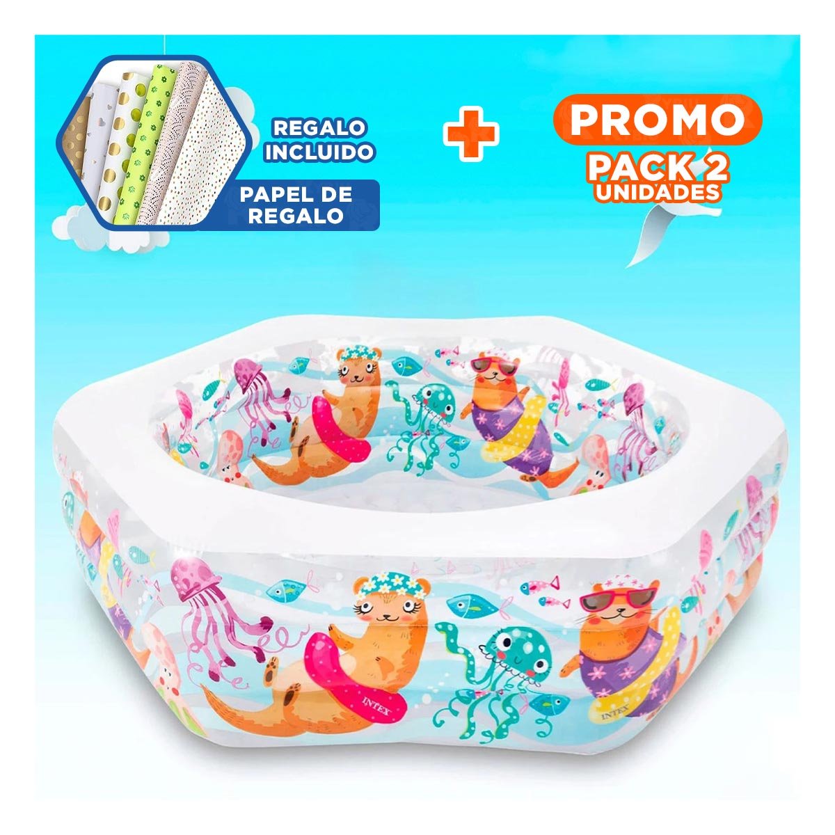 PACK2 AREA DE AGUA PARA JARDIN HOGAR Y CASA CON PAREDES FIRMES EXTERIOR Y+PAPEL REGALO - 1