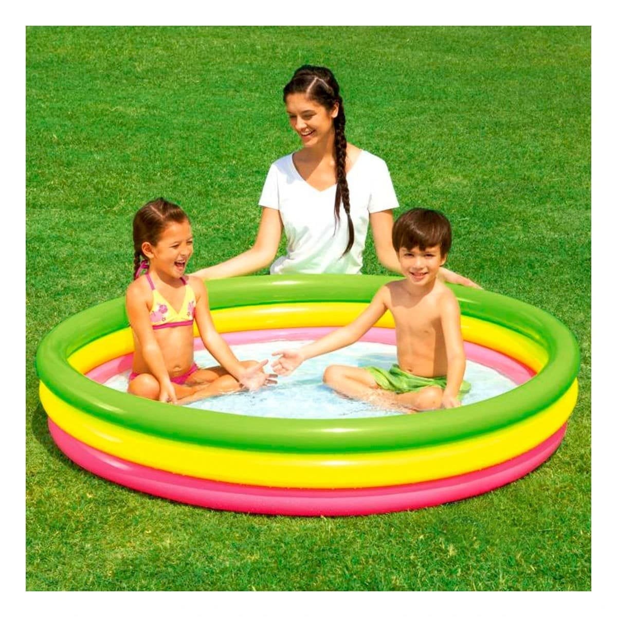 PACK4 PISCINA INFANTIL DE AGUA ARCOIRIS 1.52 X 30 CM PARA JUEGOS DIARIOS Y+REGALO STICKER - 5