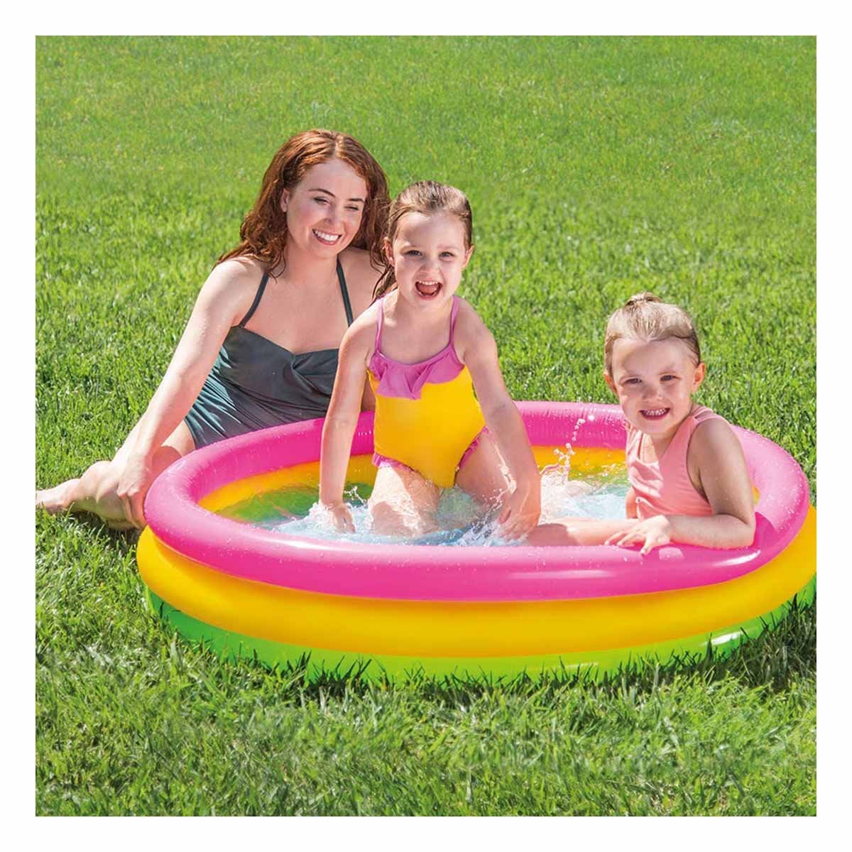 PACK2 DIVERSION ACUATICA ARCOIRIS INFLABLE INFANTIL 114 X 25 CM PARA CASA Y+REGALO STICKER - 3