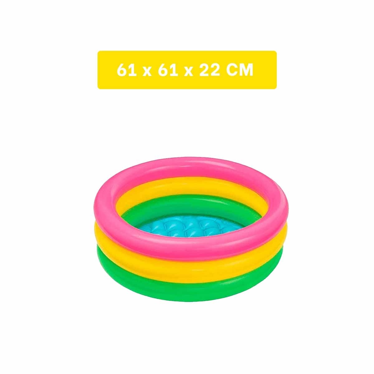 PACK12 PILETA REDONDA INFANTIL ARCOIRIS 61 X 22 CM PARA ZONA DE AGUA Y+PAPEL REGALO - 4
