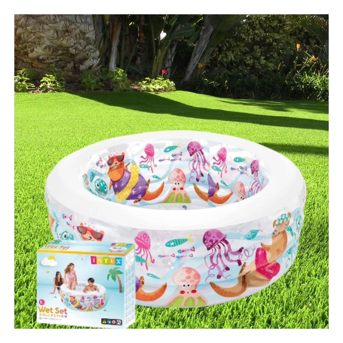 PACK2 PILETA DE AGUA INFANTIL REDONDA 152 X 56 CM PARA TEMPORADA DE VERANO Y+PAPEL REGALO - 5