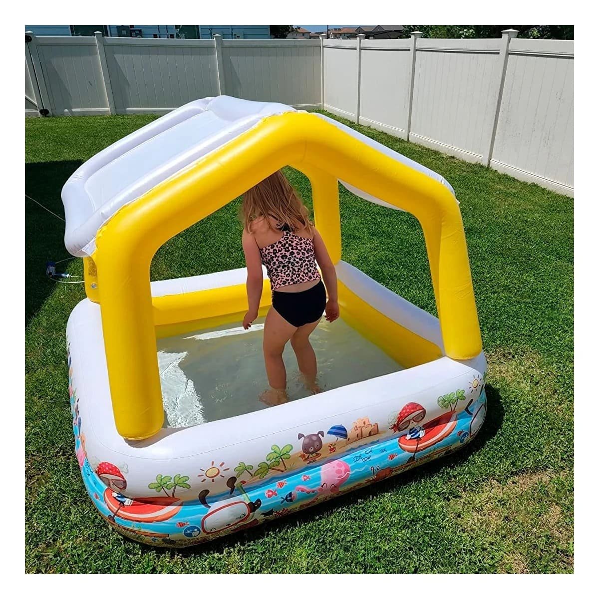 PACK2 JUEGO DE AGUA INFLABLE CON TOLDO DESMONTABLE PARA JARDIN CASA Y VERANO - 2