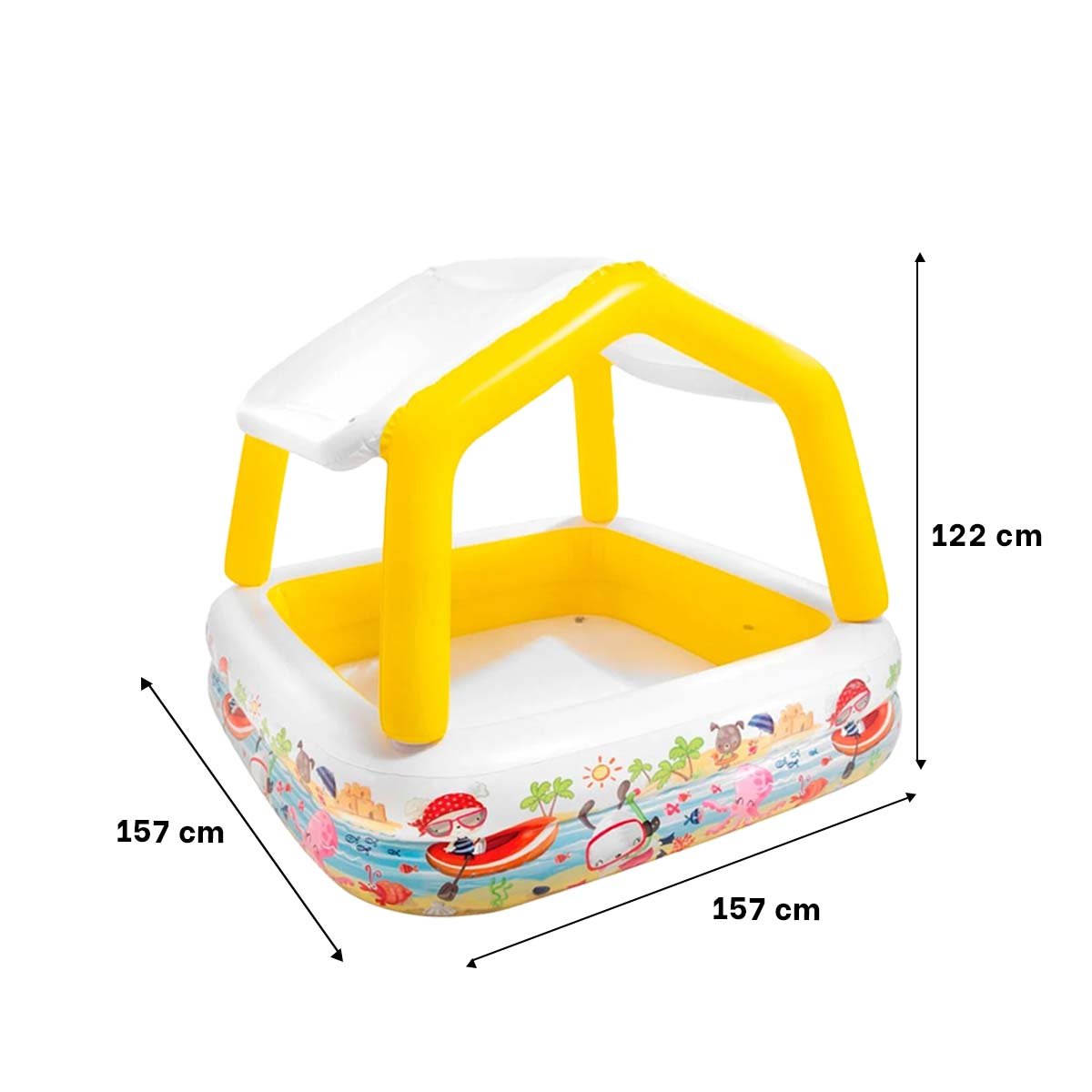 PACK2 JUEGO DE AGUA INFLABLE CON TOLDO DESMONTABLE PARA JARDIN CASA Y VERANO - 4