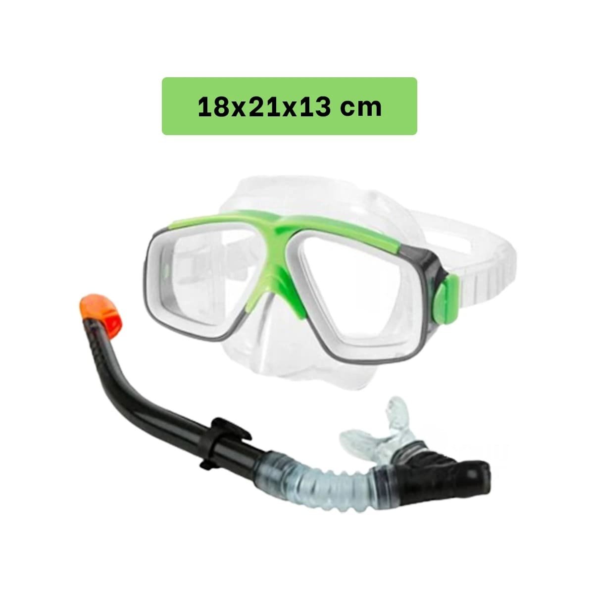 PACK2 EQUIPO PARA NATACION 02 BLANCO VERDE PARA USO EN PISCINAS Y+REGALO STICKER - 4