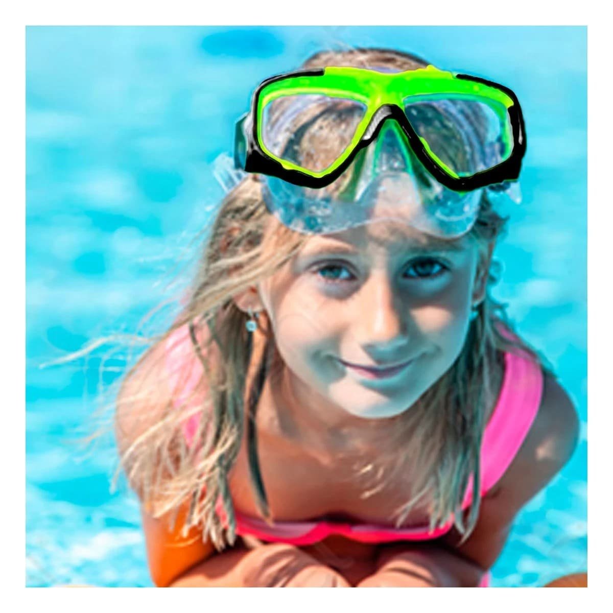 PACK2 EQUIPO PARA NATACION 02 BLANCO VERDE PARA USO EN PISCINAS Y+REGALO STICKER - 5