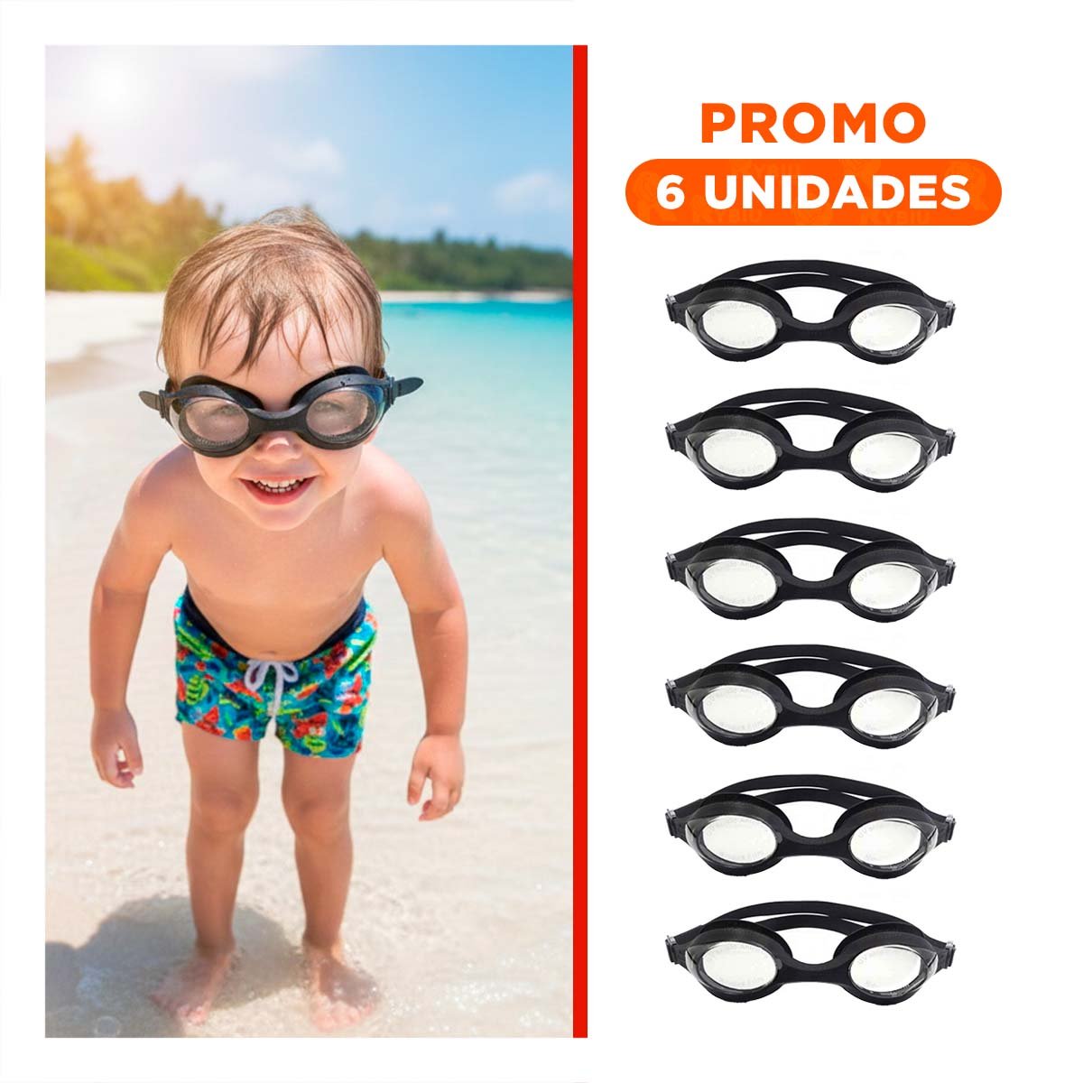 PACK6 ARTICULO DE PISCINA GRAVITAL CON VISORES DE NATACION - 1