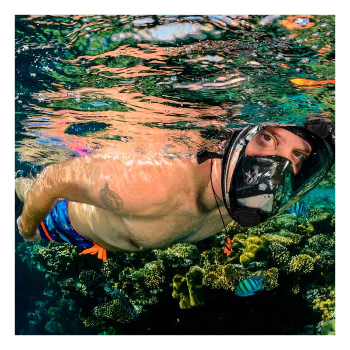 PACK6 IMPLEMENTO ACUATICO DE BUCEO NEGRO CON CAMPO VISUAL AMPLIO Y AJUSTE SEGURO - 3