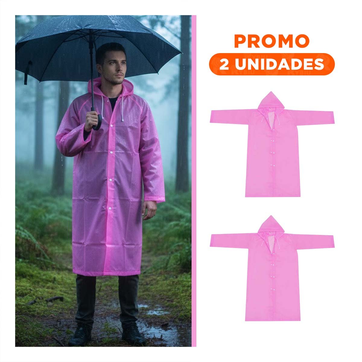 PACK2 IMPERMEABLE LIGERO PARA TRANSPORTE FACIL Y USO DIARIO - 1