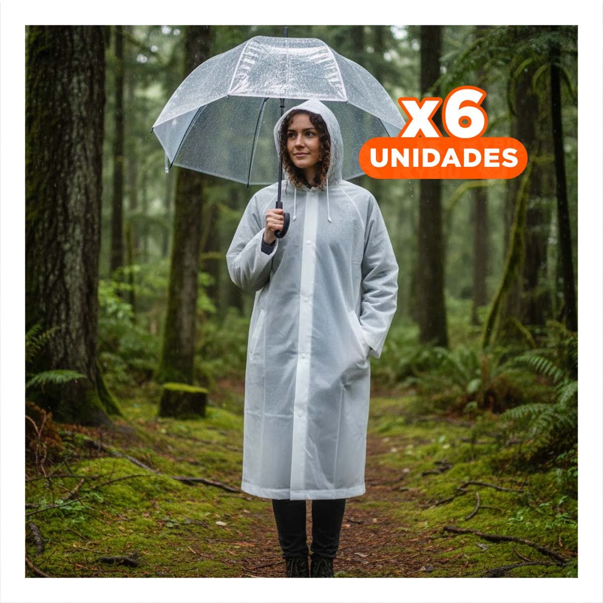 PACK6 IMPERMEABLE RESISTENTE PARA USO FRECUENTE EN DIAS LLUVIOSOS Y+REGALO STICKER - 1