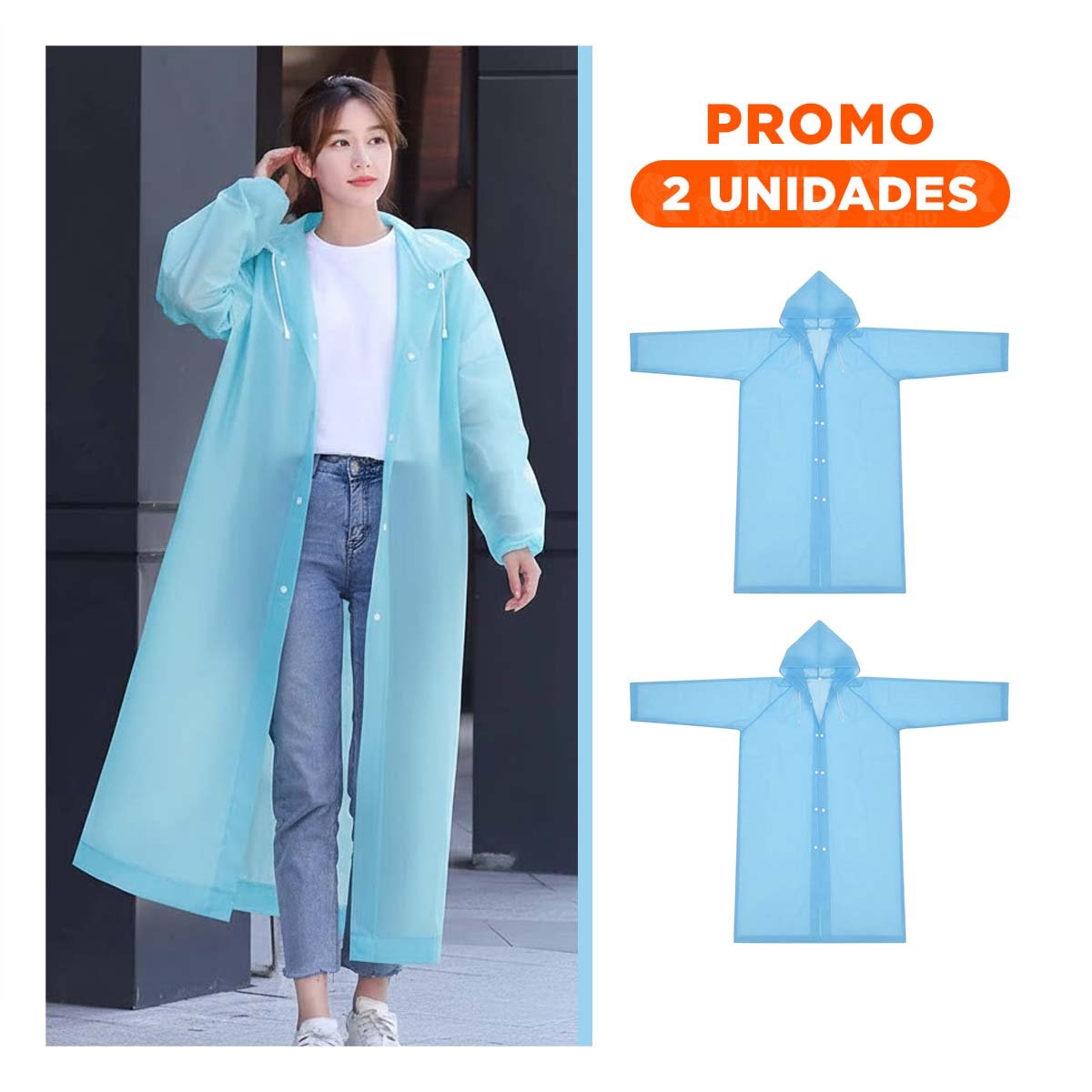 PACK2 ABRIGO IMPERMEABLE PARA ACTIVIDADES AL AIRE LIBRE - 1