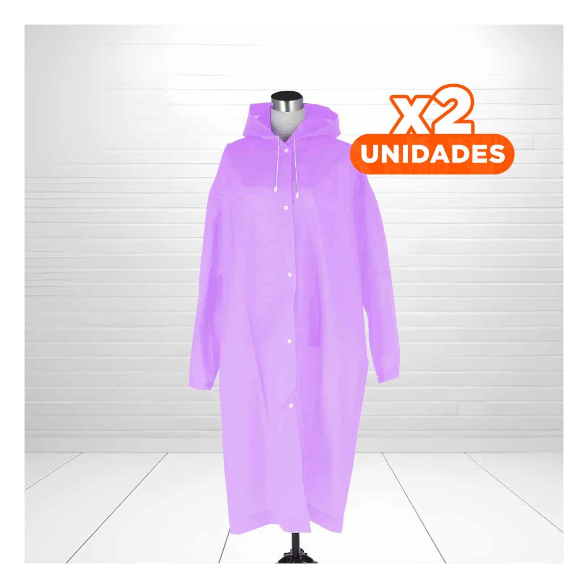 PACK2 CAPA UNISEX PARA LLUVIA CON AJUSTE COMODO Y+REGALO STICKER - 1