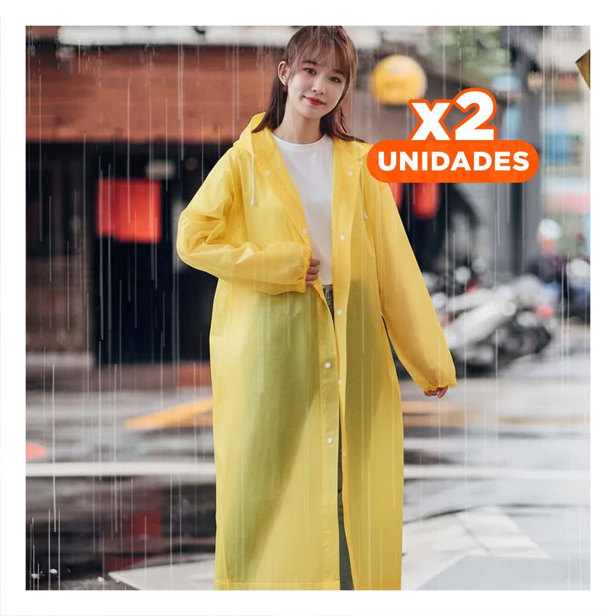 PACK2 CAPA UNISEX PARA LLUVIA CON AJUSTE COMODO Y+REGALO STICKER - 1