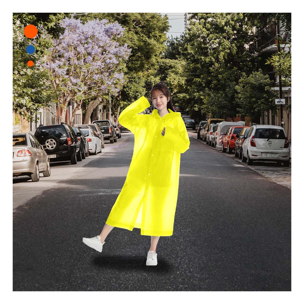 PACK2 CAPA UNISEX PARA LLUVIA CON AJUSTE COMODO Y+REGALO STICKER - 5