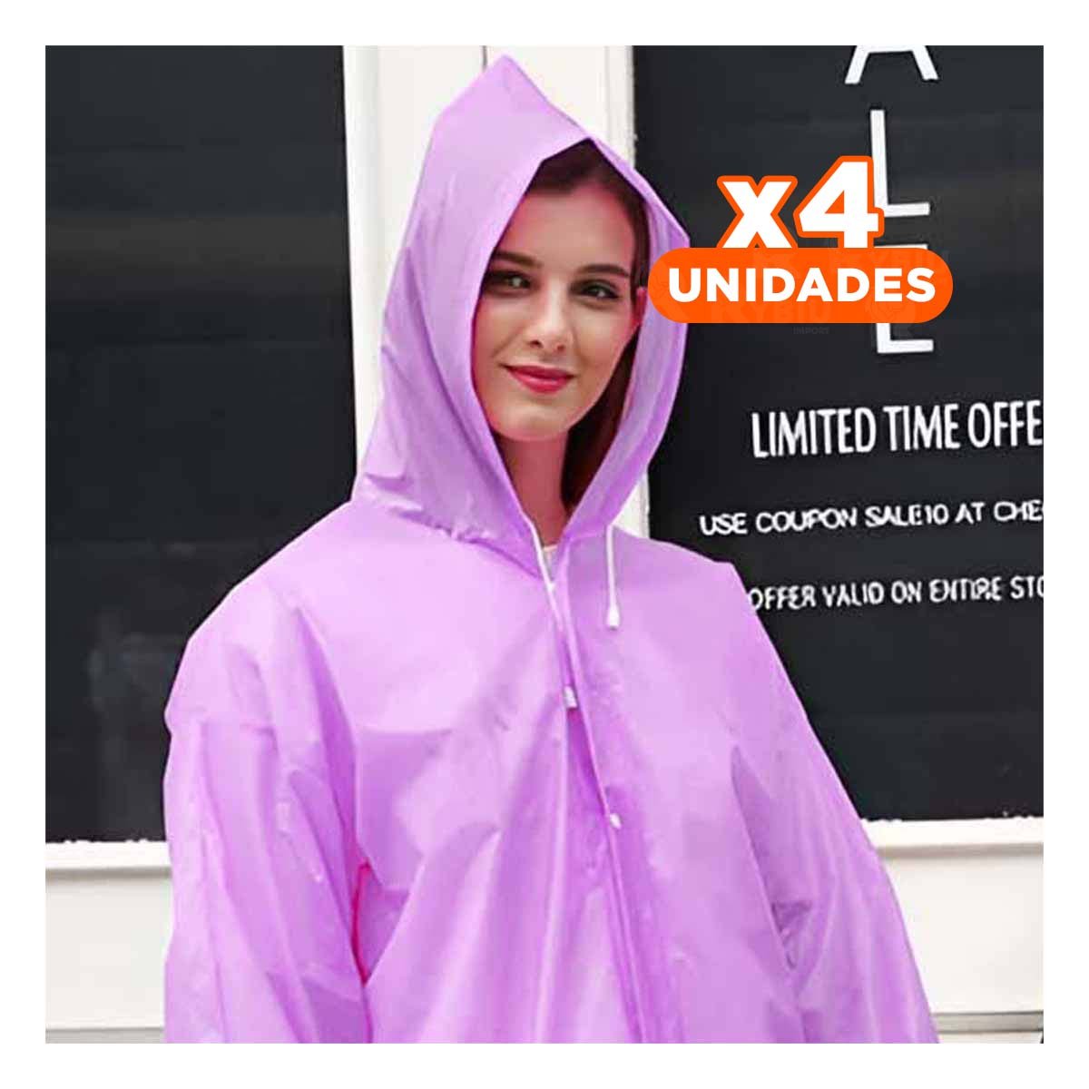 PACK4 ABRIGO IMPERMEABLE PARA USO URBANO Y EXTERIOR DIARIO - 1