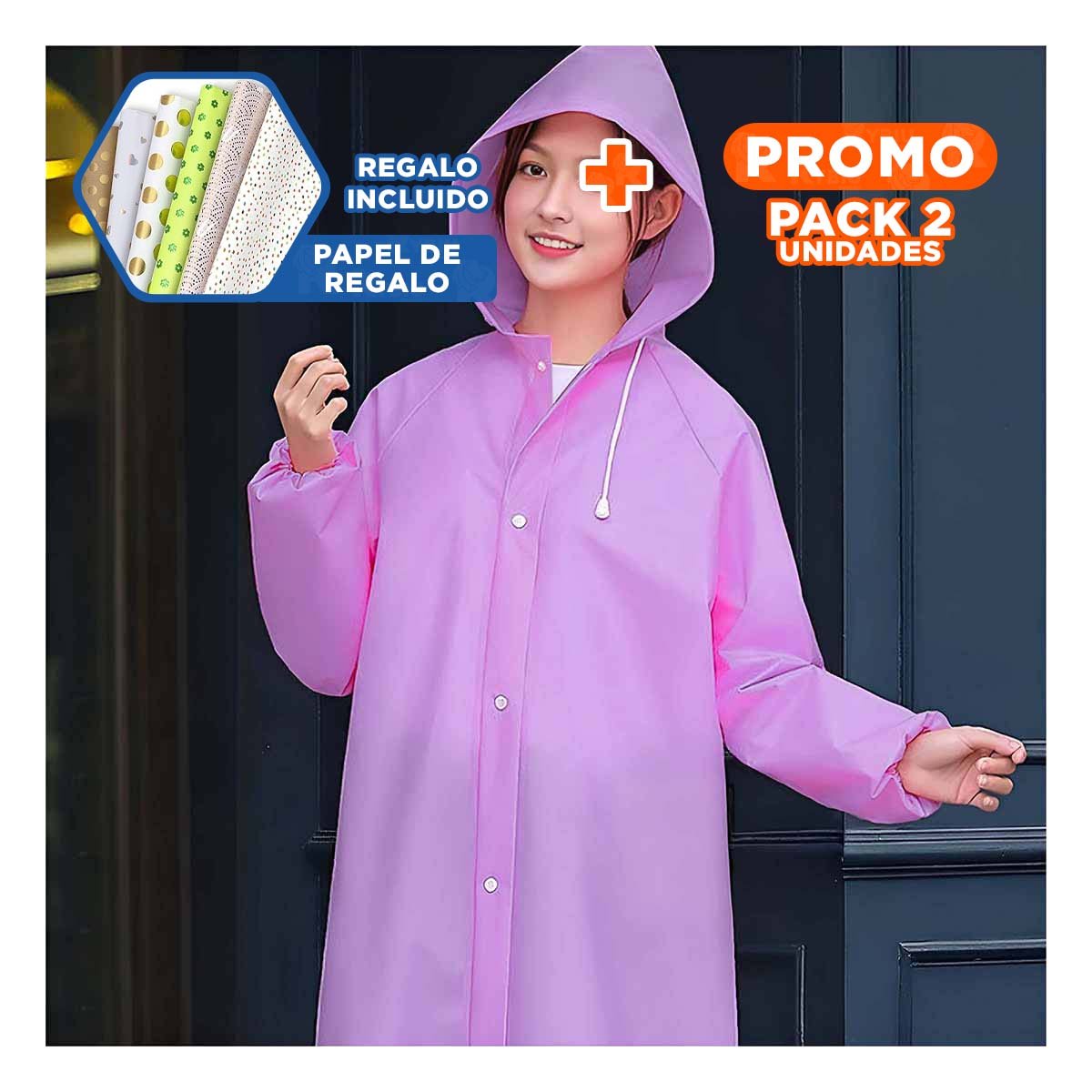 PACK2 PRENDA DE PROTECCION CONTRA LLUVIA PARA ADULTOS Y+PAPEL REGALO - 1