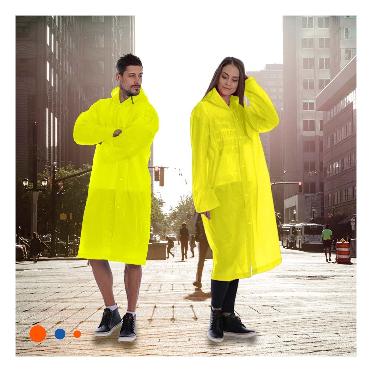 PROTECCION CONTRA LA LLUVIA CON IMPERMEABLE UNISEX PRACTICO - 1