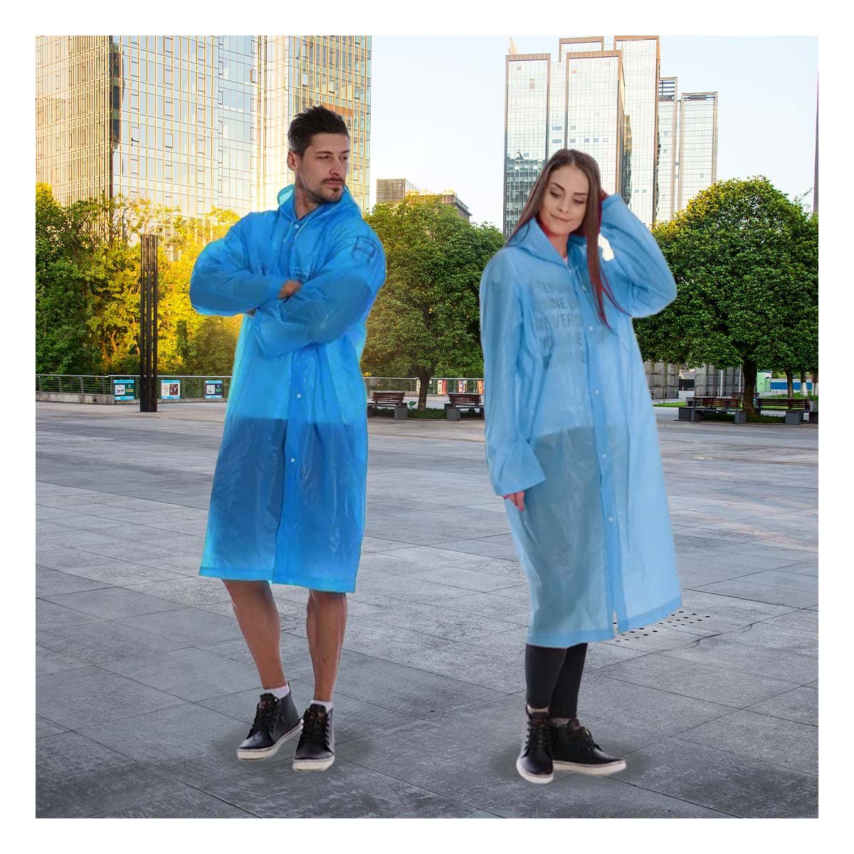 PACK4 ABRIGO DE LLUVIA UNISEX PARA TEMPORADA INVERNAL Y+PAPEL REGALO - 5