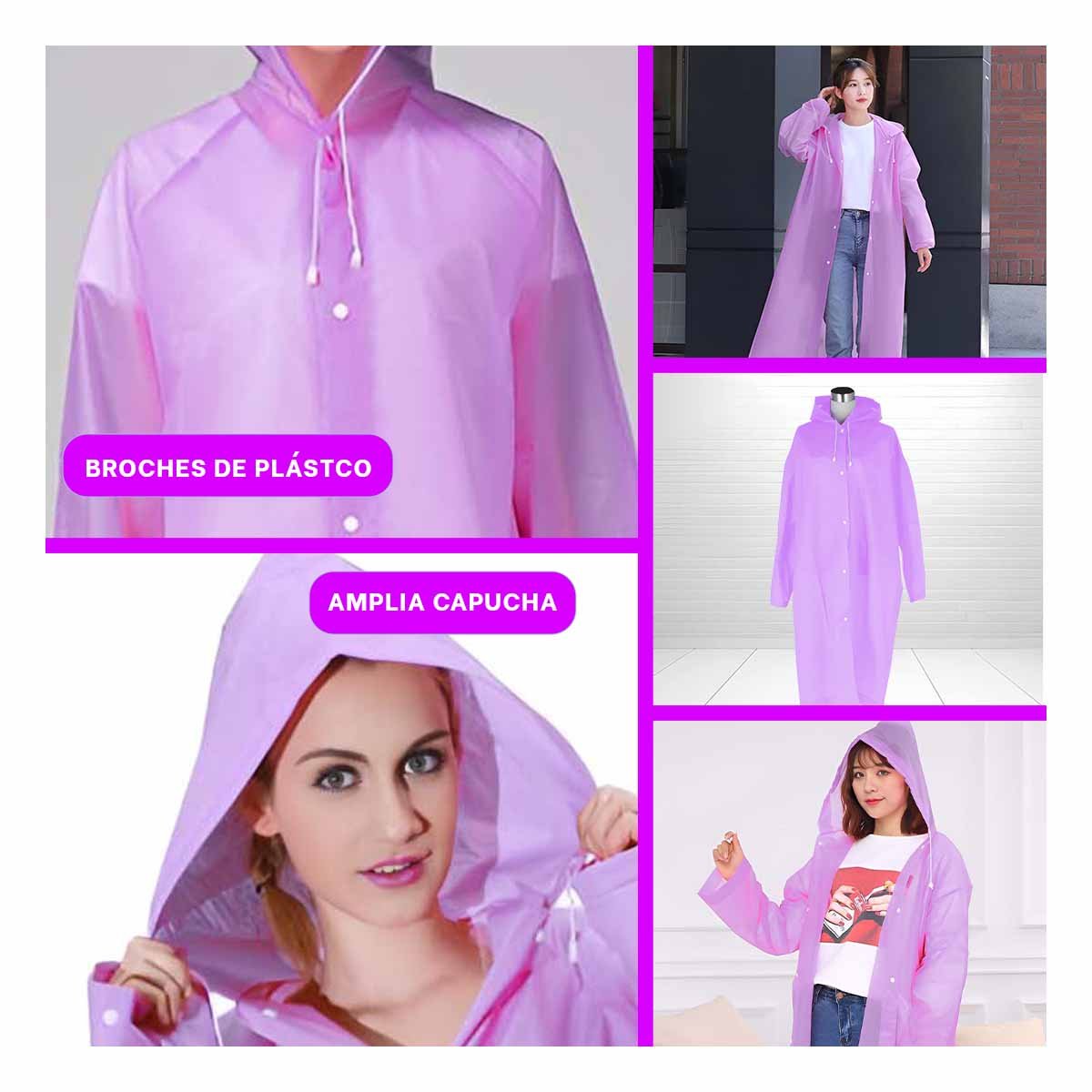 PACK4 PRENDA DE LLUVIA CON ESTILO UNISEX Y COMODIDAD Y+REGALO STICKER - 2