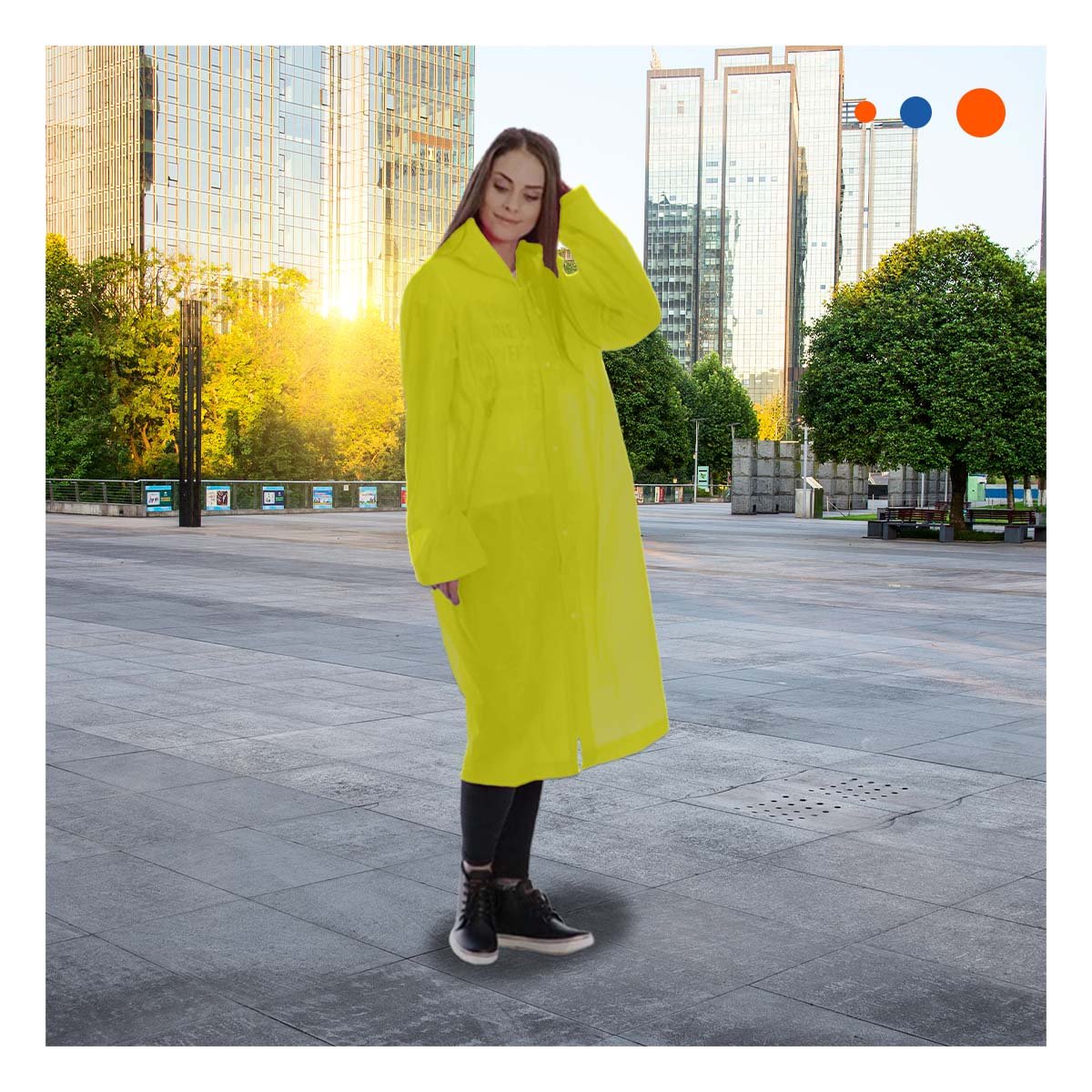PACK12 CAPA DE LLUVIA UNISEX CON DISENO PRACTICO Y+PAPEL REGALO - 3