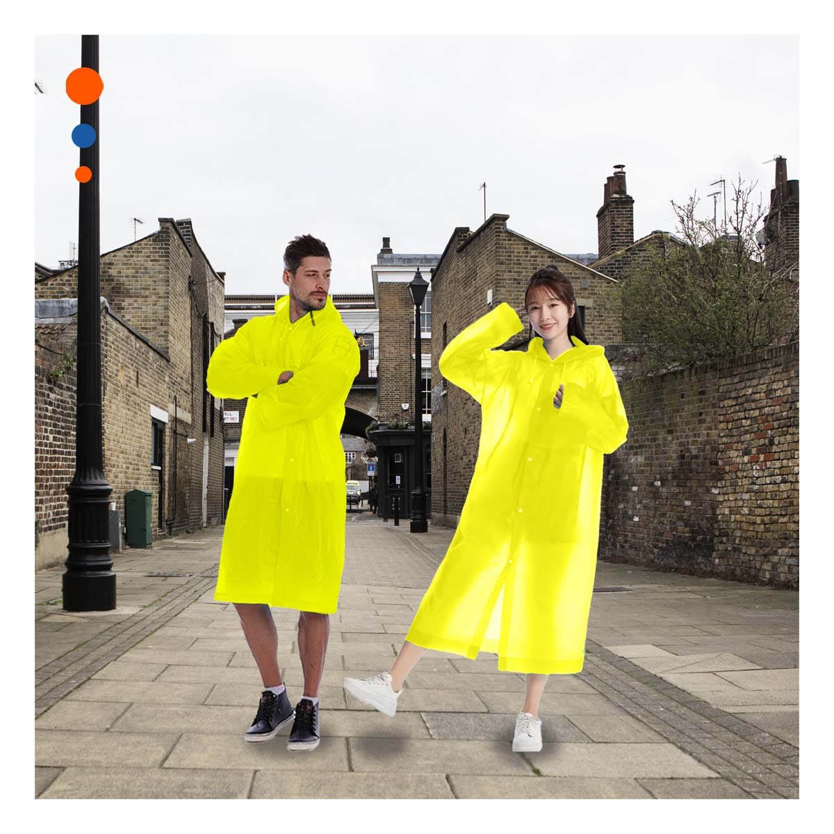 PACK12 CAPA DE LLUVIA UNISEX CON DISENO PRACTICO Y+PAPEL REGALO - 5