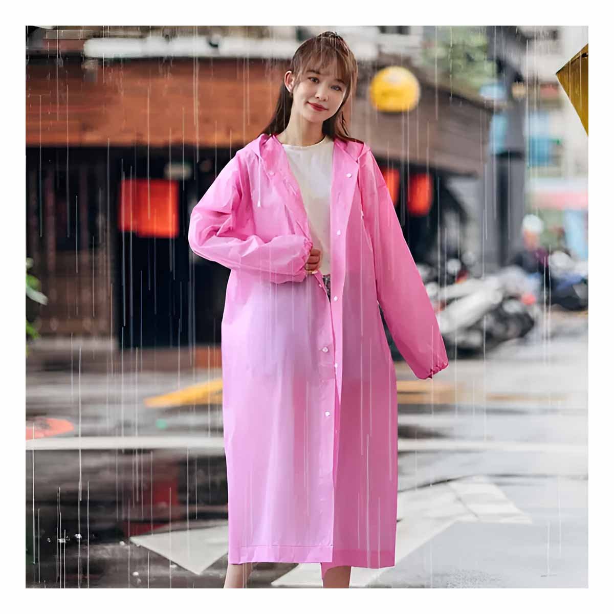 PROTECCION CONTRA LA LLUVIA CON IMPERMEABLE UNISEX PRACTICO - 2