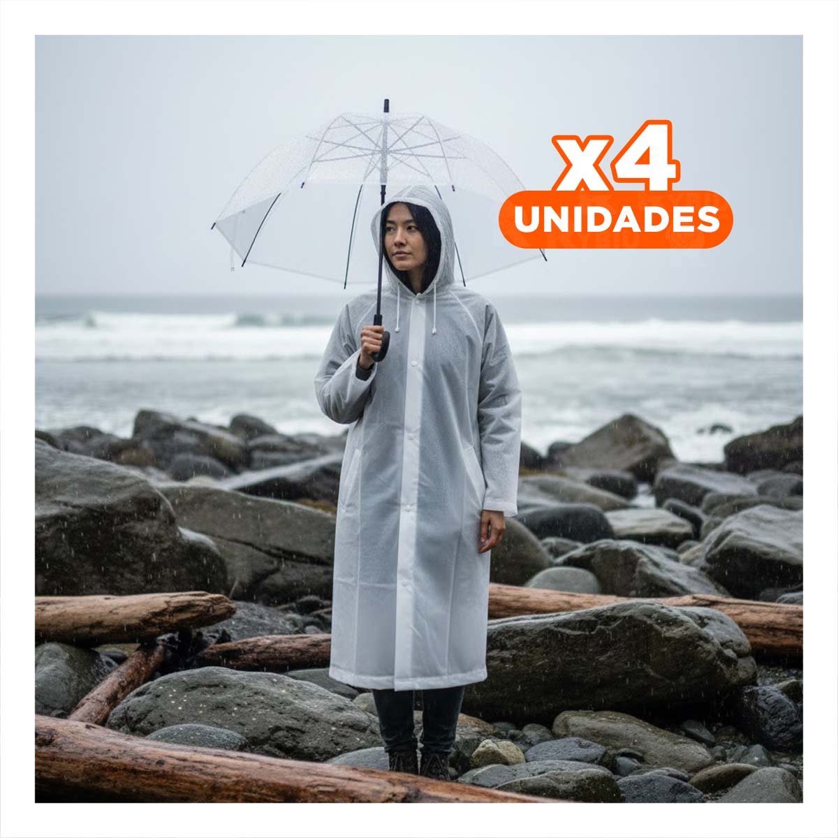 PACK4 ABRIGO IMPERMEABLE PARA USO URBANO Y EXTERIOR DIARIO CON BUEN CALCE - 1