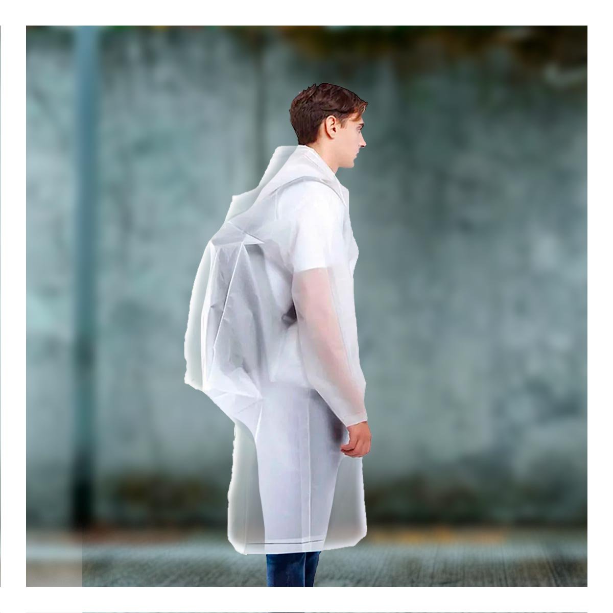 PRENDA PROTECTORA CONTRA LA LLUVIA PARA USO DIARIO UNISEX Y PRACTICO Y+POST IT - 3