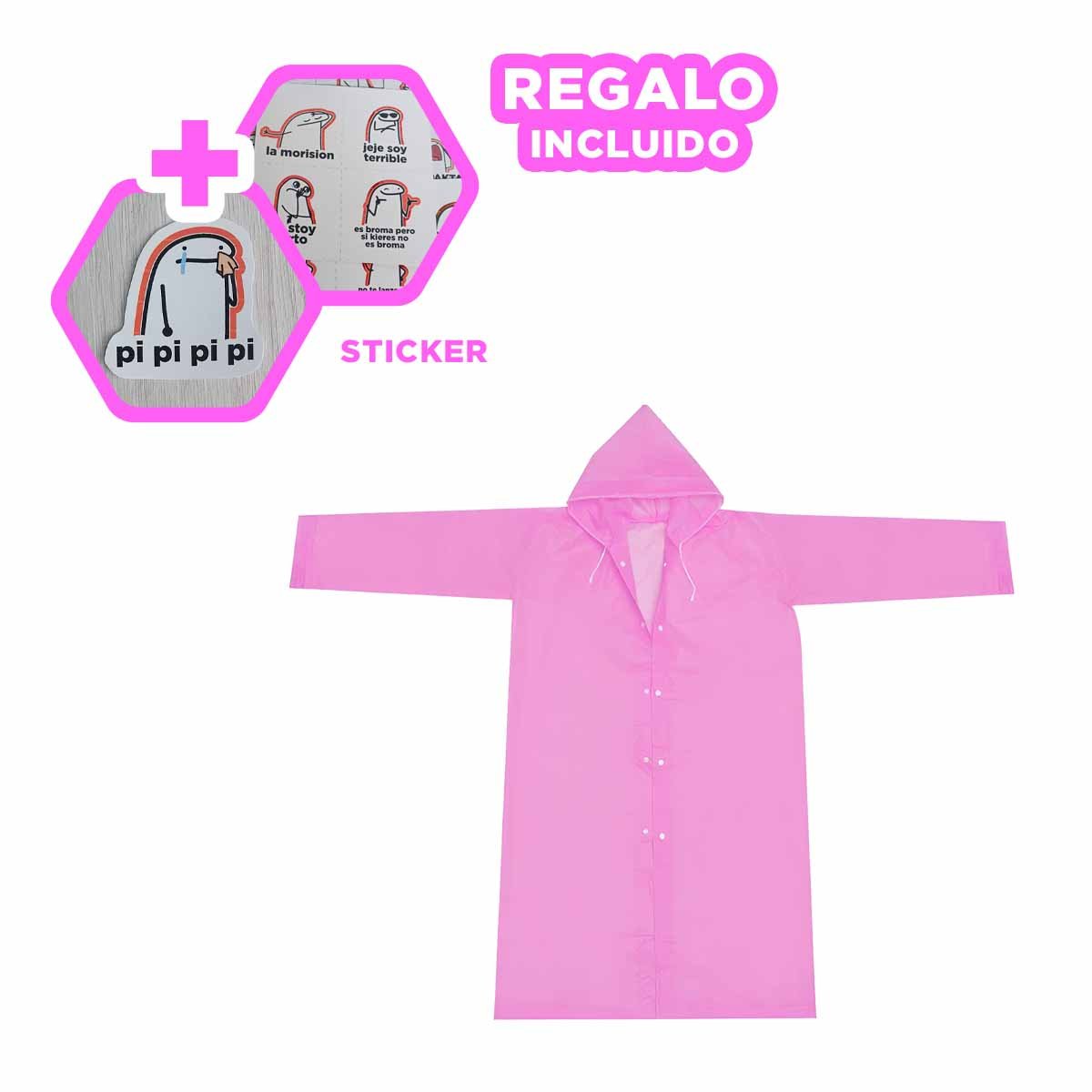 ABRIGO DE LLUVIA UNISEX PARA USO URBANO Y EXTERIOR Y+REGALO STICKER - 1
