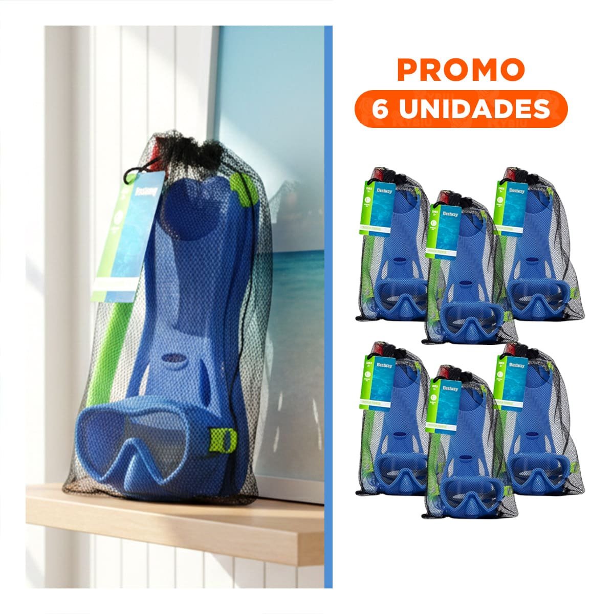 PACK6 CONJUNTO DE BUCEO PARA ACTIVIDADES ACUATICAS DIARIAS - 1