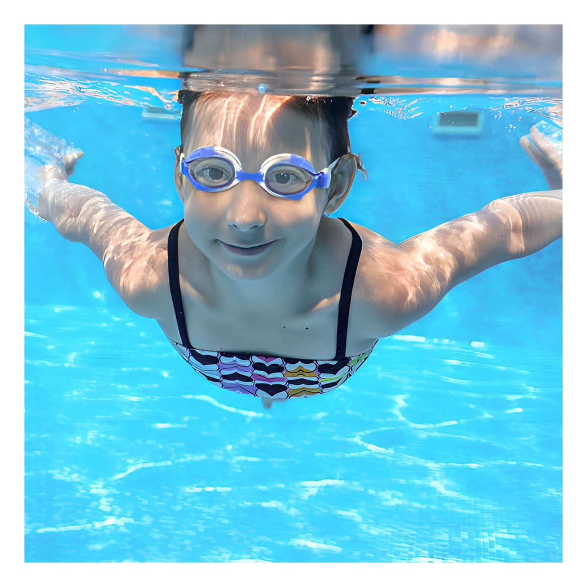 PACK2 ELEMENTO PARA NATACION MARMOLEADO FEELDOO AZUL Y BLANCO COMODO Y+REGALO STICKER - 5