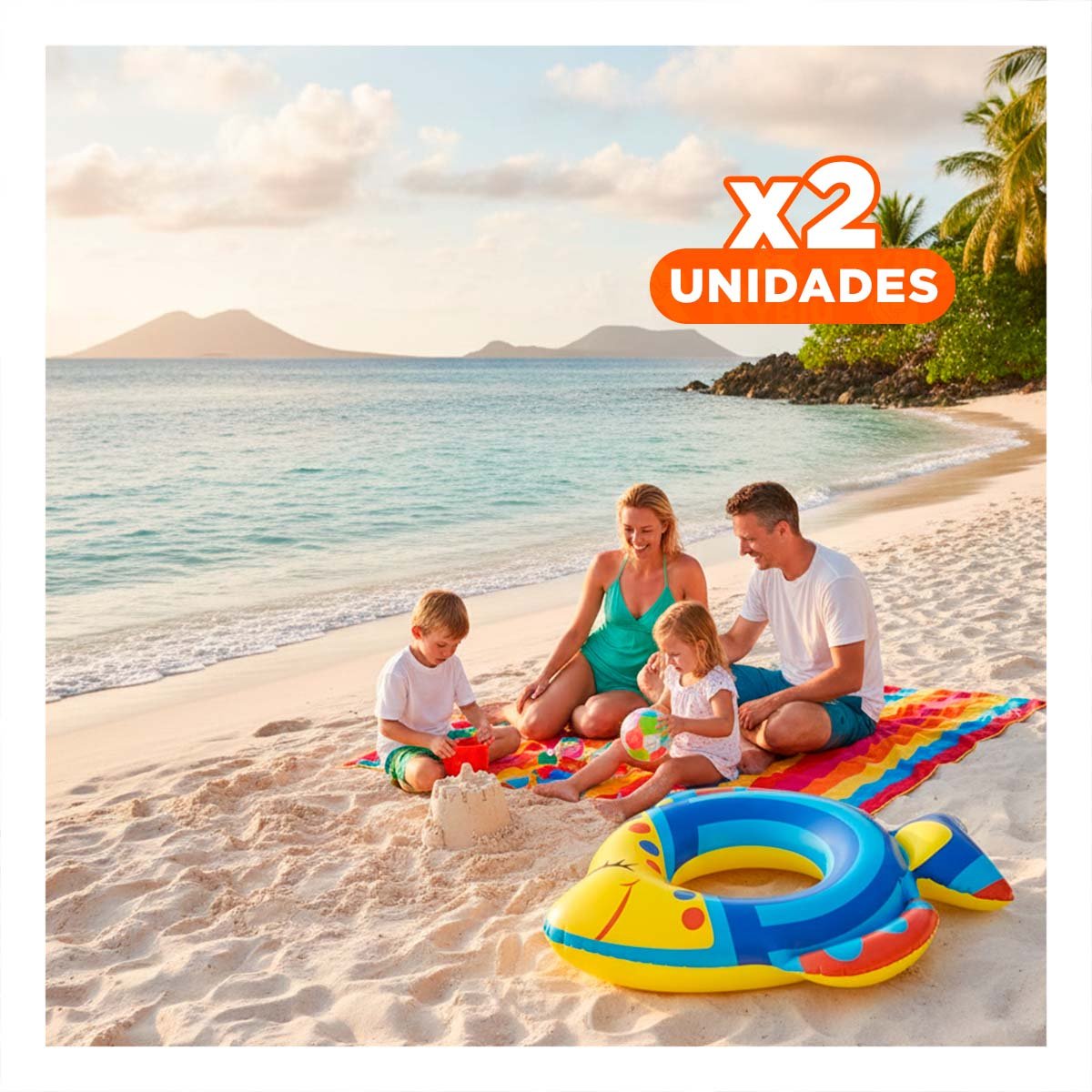 PACK2 LLAMATIVO PEZ INFLABLE AZUL PARA PISCINA PLAYA DIVERSION Y+REGALO STICKER - 1