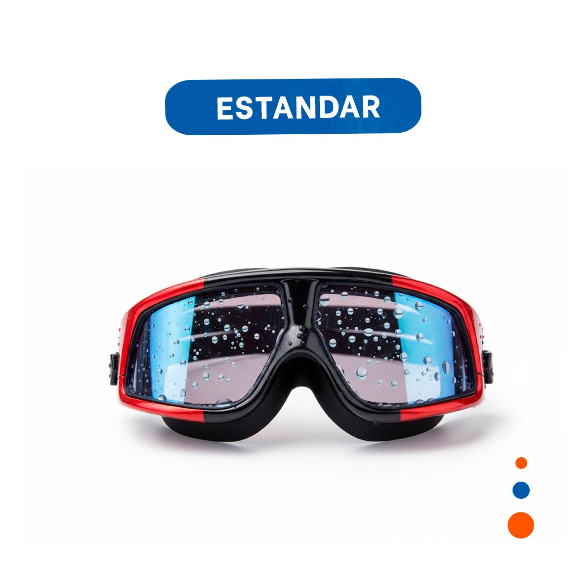 PACK6 ACCESORIO PARA PISCINA Y NATACIÓN CON PROTECCIÓN VISUAL NEGRO Y ROJO - 4