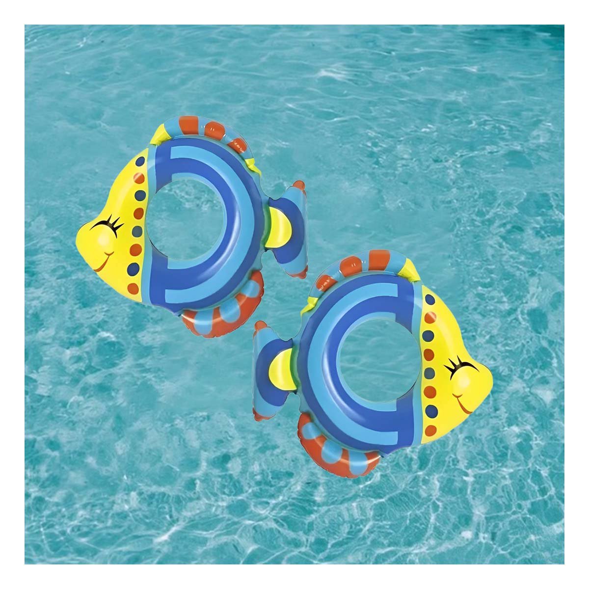 COMODO PEZ INFLABLE AZUL PARA PISCINA PLAYA HOGAR FAMILIAR - 2