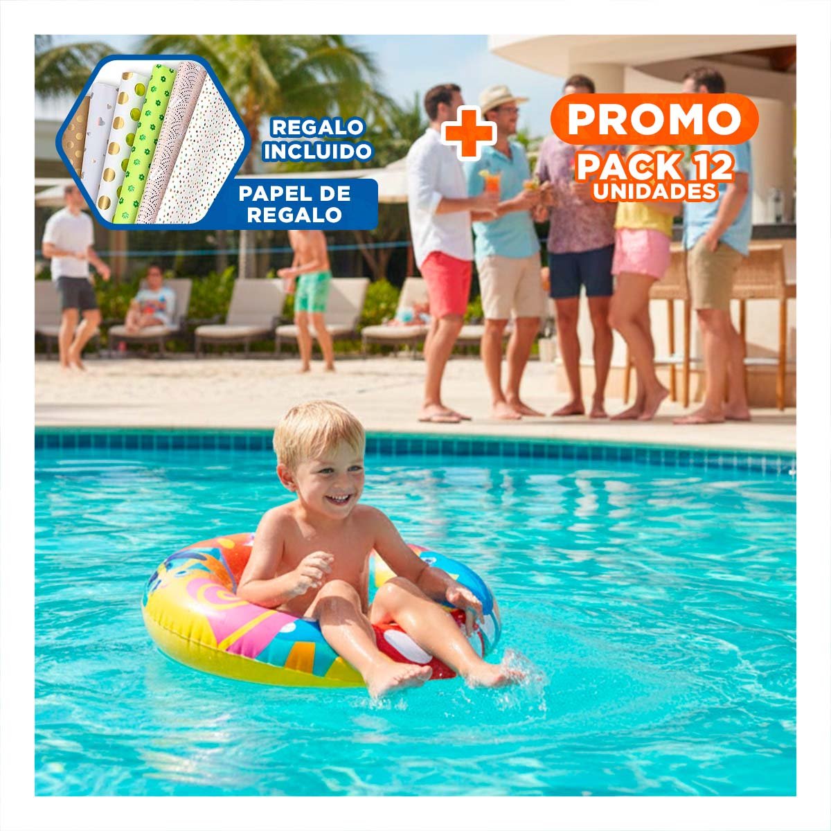 PACK12 FORMATO CARACOL MULTICOLOR PARA PISCINA HOGAR JUEGOS DE VERANO ACUATICOS Y+PAPEL REGALO - 1