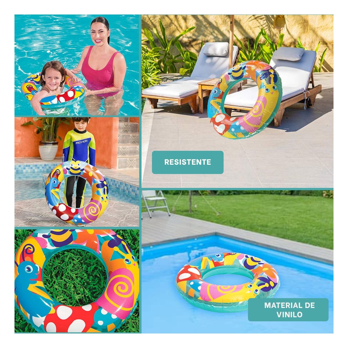 PACK12 FORMATO CARACOL MULTICOLOR PARA PISCINA HOGAR JUEGOS DE VERANO ACUATICOS Y+PAPEL REGALO - 2