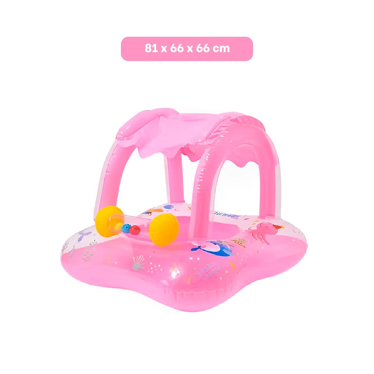 HOGAR BEBE CON TECHO ROSADO PARA PISCINA SEGURO COMODO VERANO Y+REGALO STICKER - 4