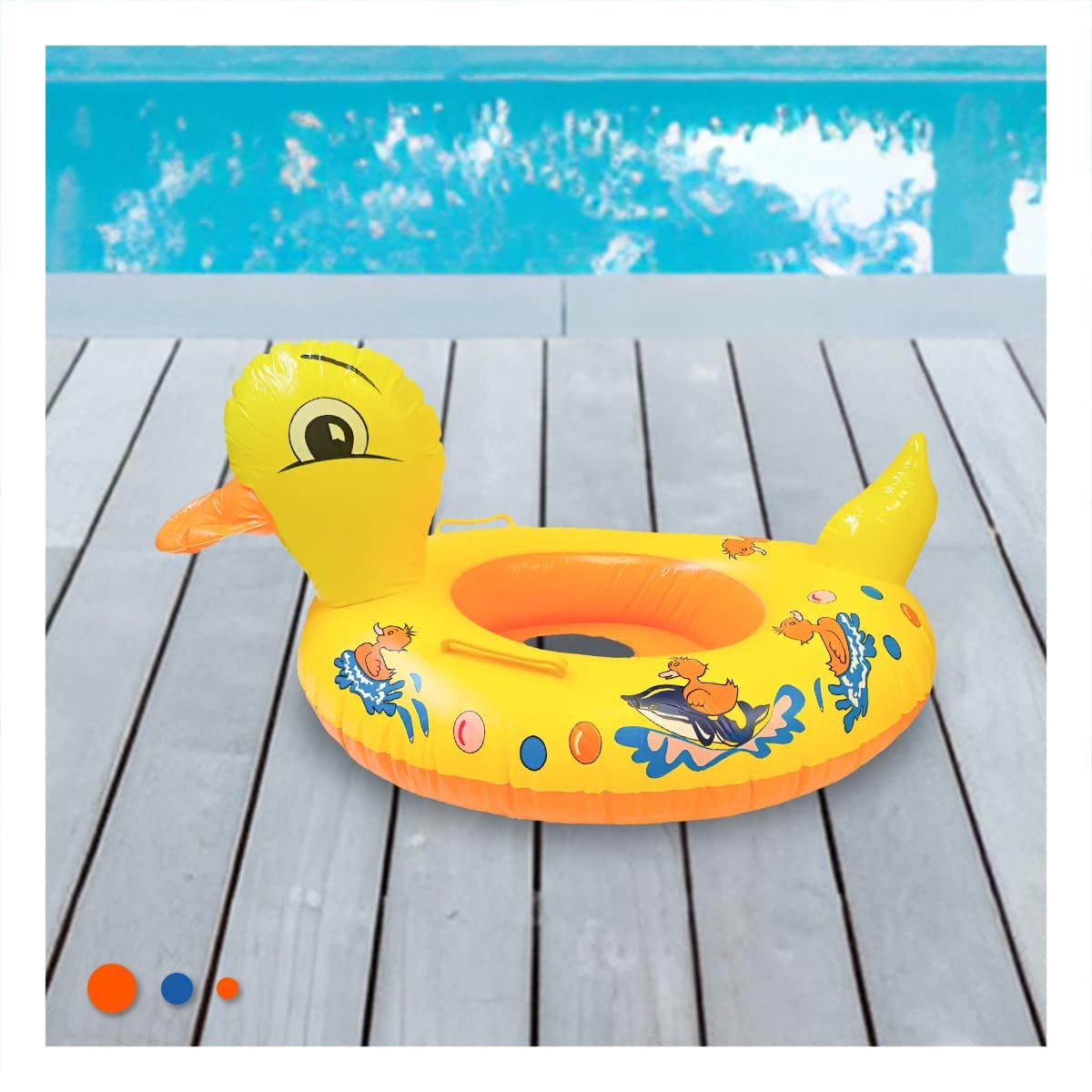 VERANO PATO INFLABLE CON ASAS FIRMES PARA PISCINA HOGAR ESTILO ALEGRE AMARILLO Y+REGALO STICKER - 2
