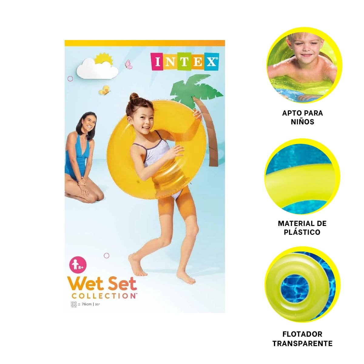 ALTERNATIVA TRANSPARENTE AMARILLO PARA DIVERSION EN PISCINA Y+LIGAS REGALO - 3