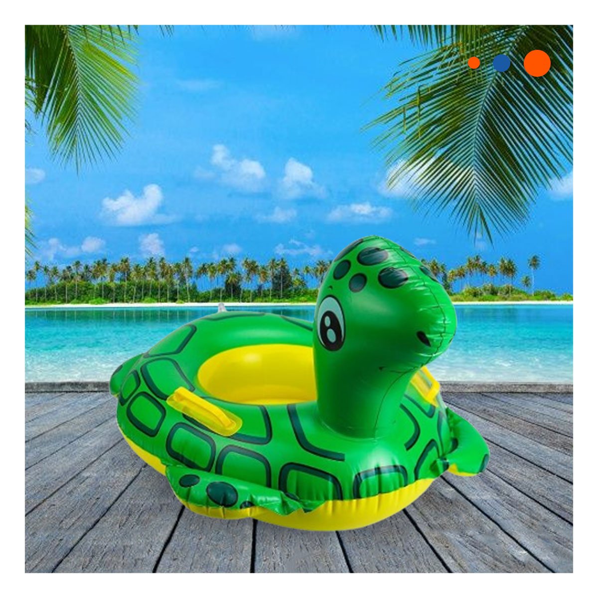PACK4 SOPORTE FLOTANTE TORTUGA CON ASAS PARA OCIO FAMILIAR EN AGUA COLOR VERDE Y+PAPEL REGALO - 2