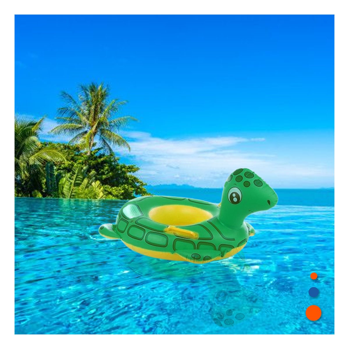 PACK4 SOPORTE FLOTANTE TORTUGA CON ASAS PARA OCIO FAMILIAR EN AGUA COLOR VERDE Y+PAPEL REGALO - 5
