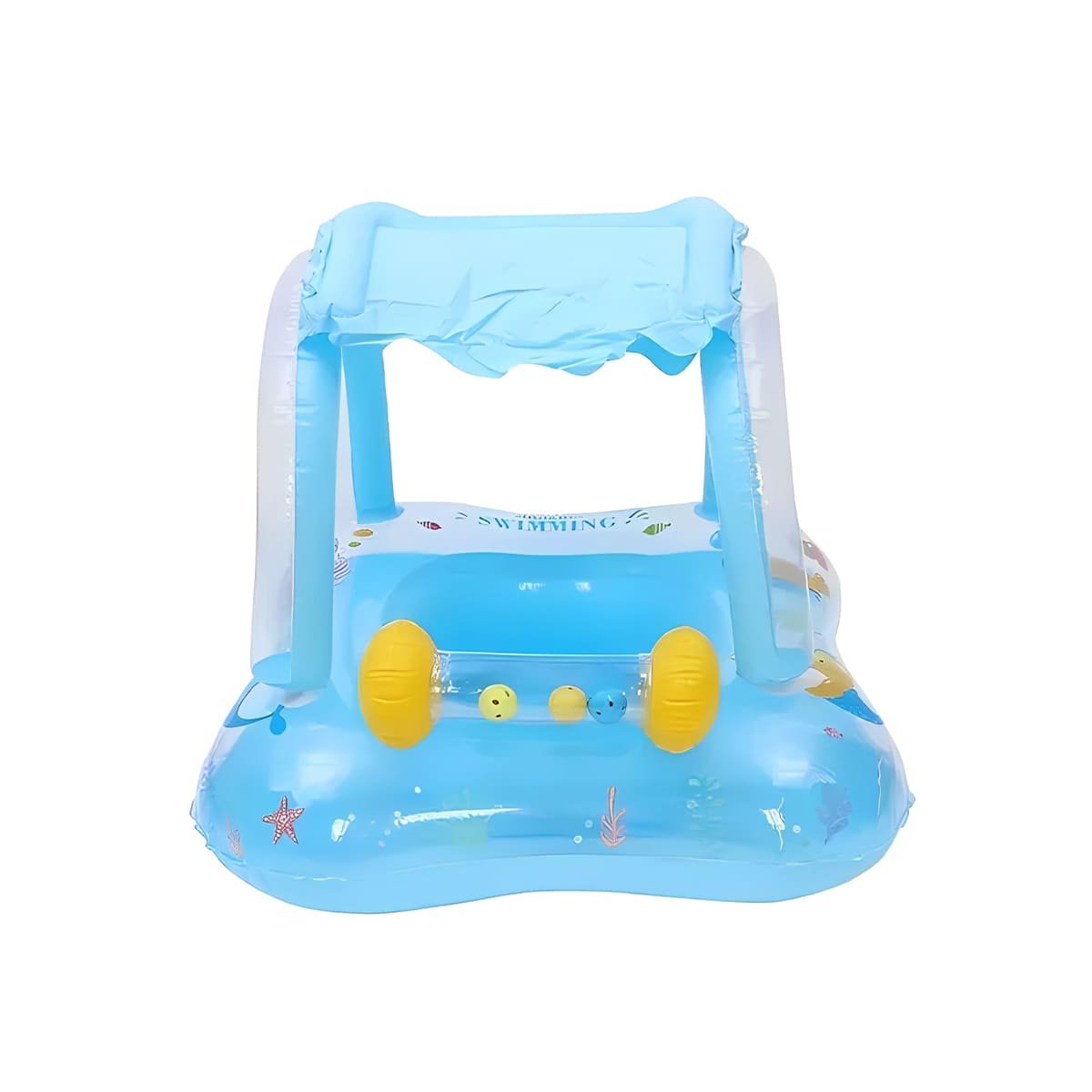 PACK6 CONFORT INFANTIL BEBE CON TECHO PARA PISCINA HOGAR COMODO SEGURO CELESTE Y+REGALO STICKER - 2