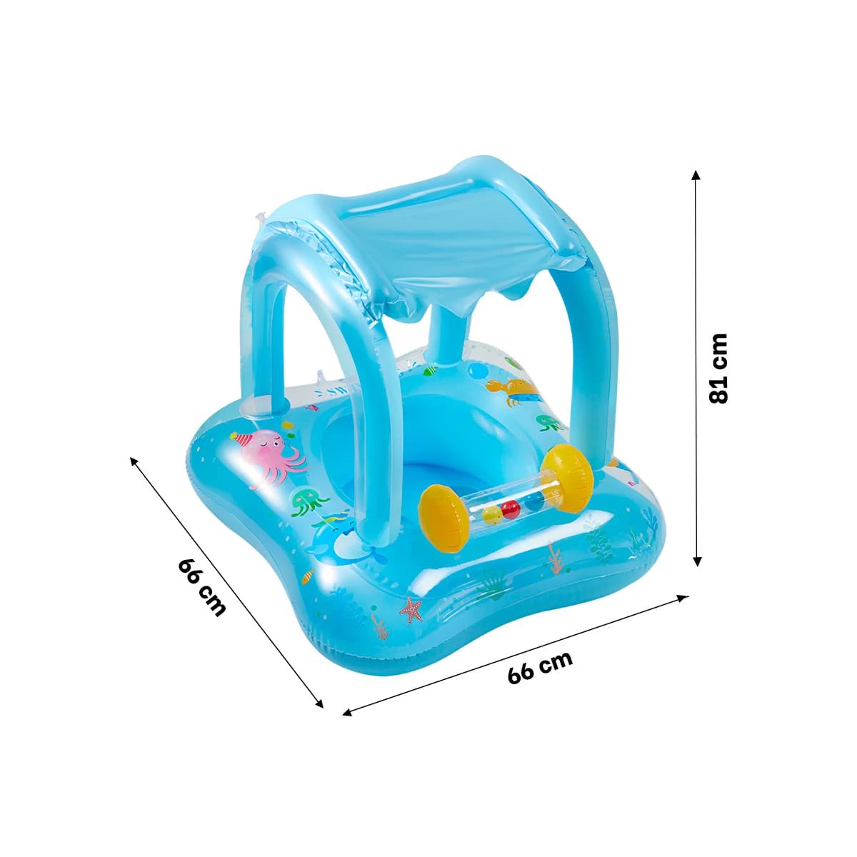 PACK6 CONFORT INFANTIL BEBE CON TECHO PARA PISCINA HOGAR COMODO SEGURO CELESTE Y+REGALO STICKER - 4