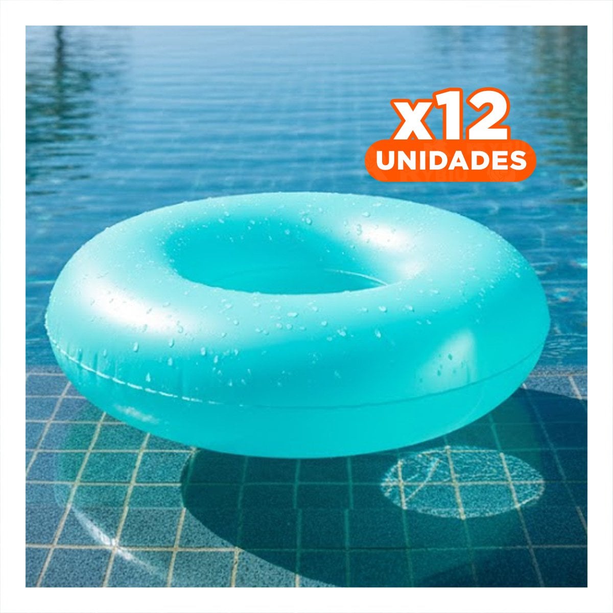 PACK12 ESTILO TRANSPARENTE COLOR CELESTE USO ACUATICO - 1