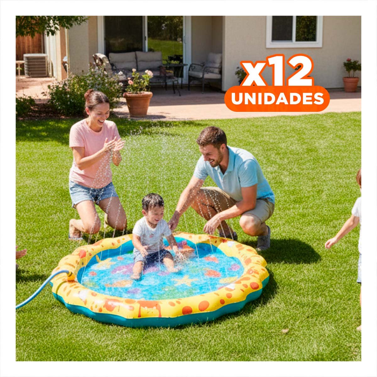 PACK12 DISENO INFLABLE COLCHONETA TIPO PILETA EN COLORES MARINO AMARILLO Y CELESTE - 1