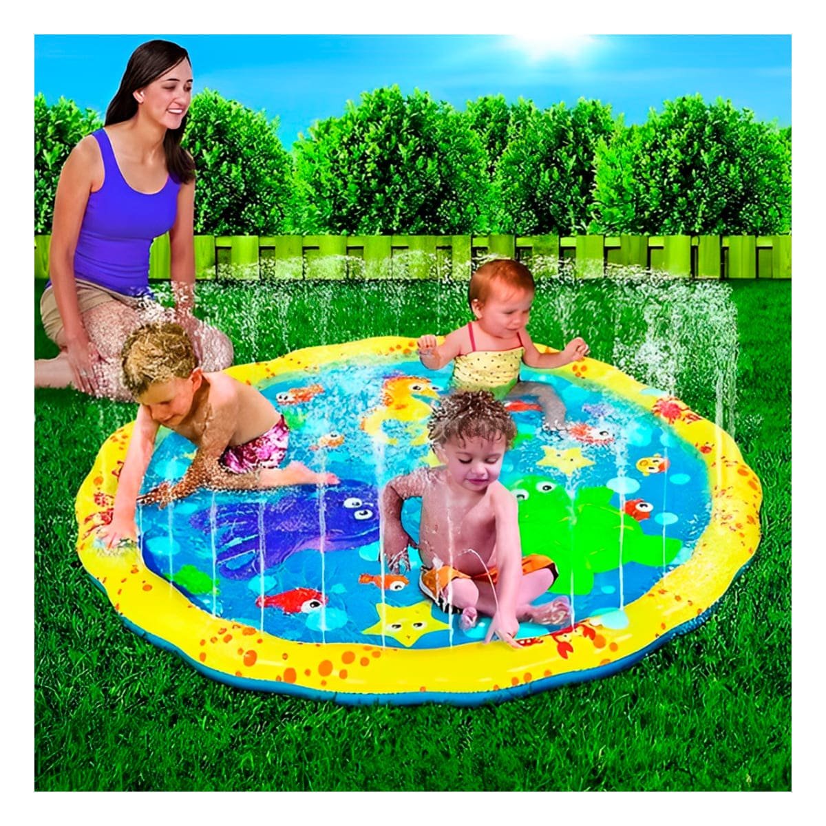 PACK12 DISENO INFLABLE COLCHONETA TIPO PILETA EN COLORES MARINO AMARILLO Y CELESTE - 3