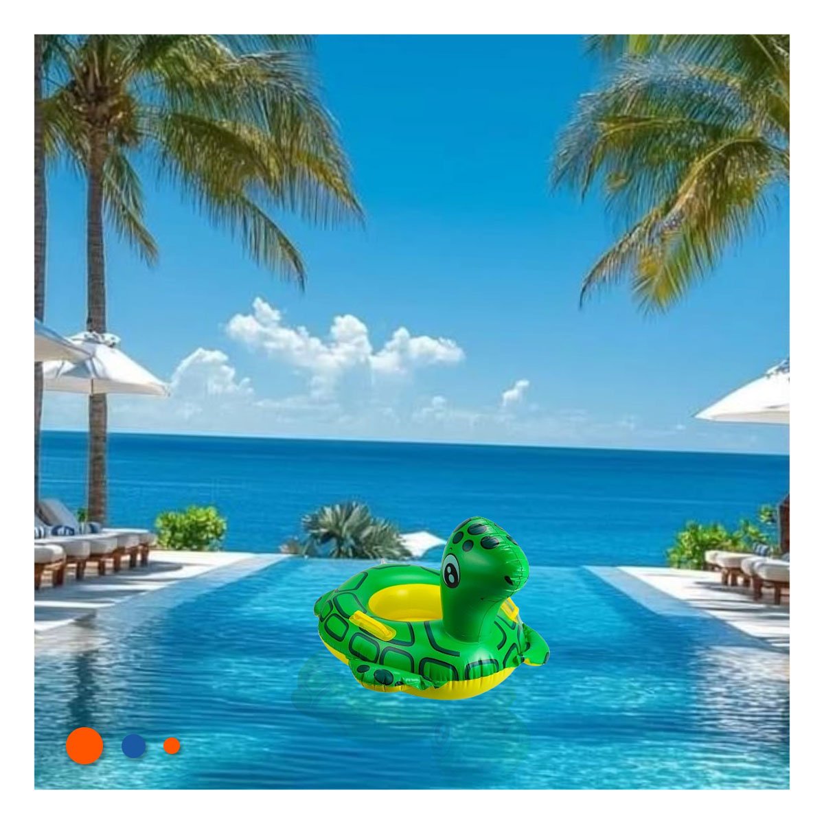 PACK2 SOPORTE FLOTANTE TORTUGA CON ASAS PARA ESTABILIDAD EN AGUA COLOR VERDE - 3