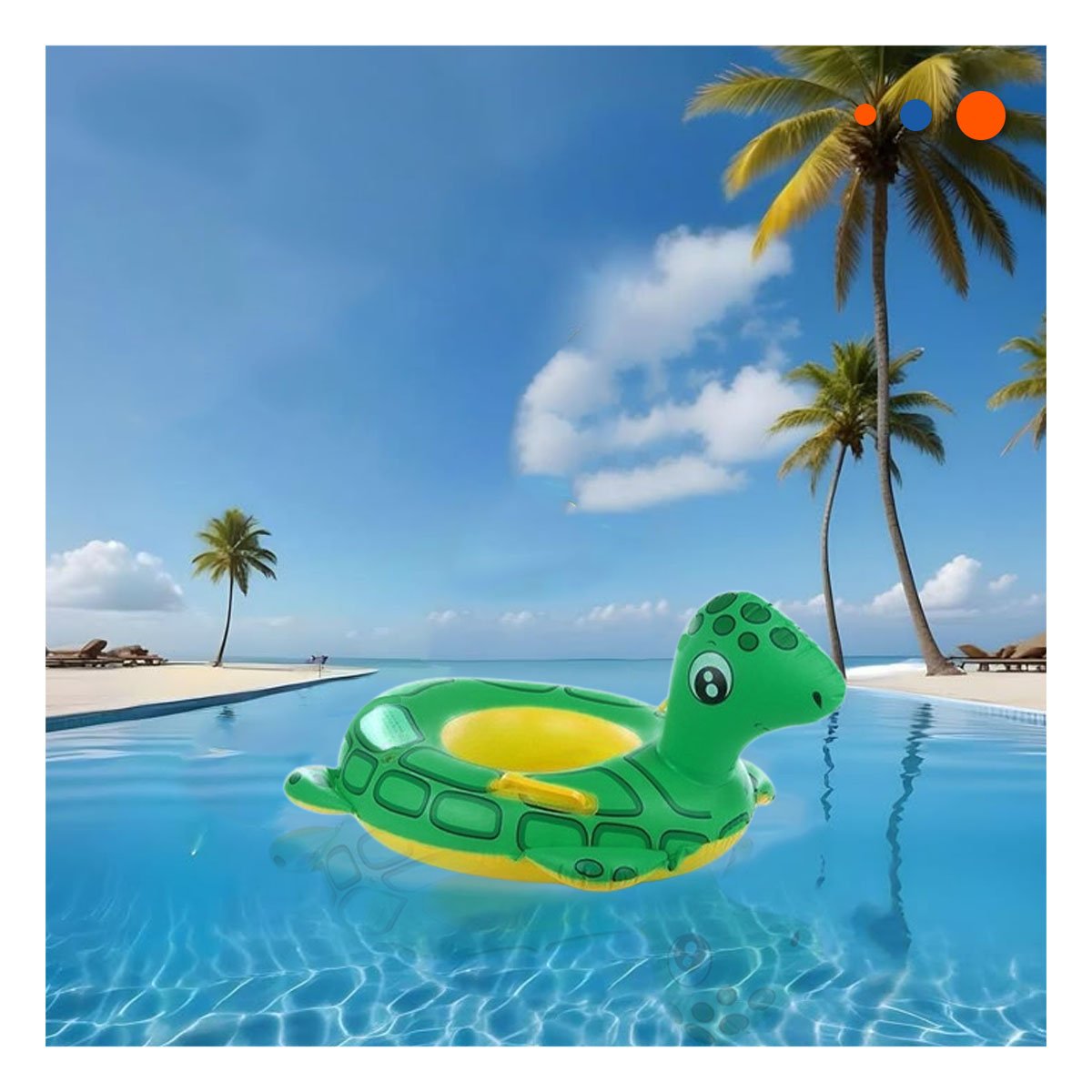 PACK2 SOPORTE FLOTANTE TORTUGA CON ASAS PARA ESTABILIDAD EN AGUA COLOR VERDE - 5