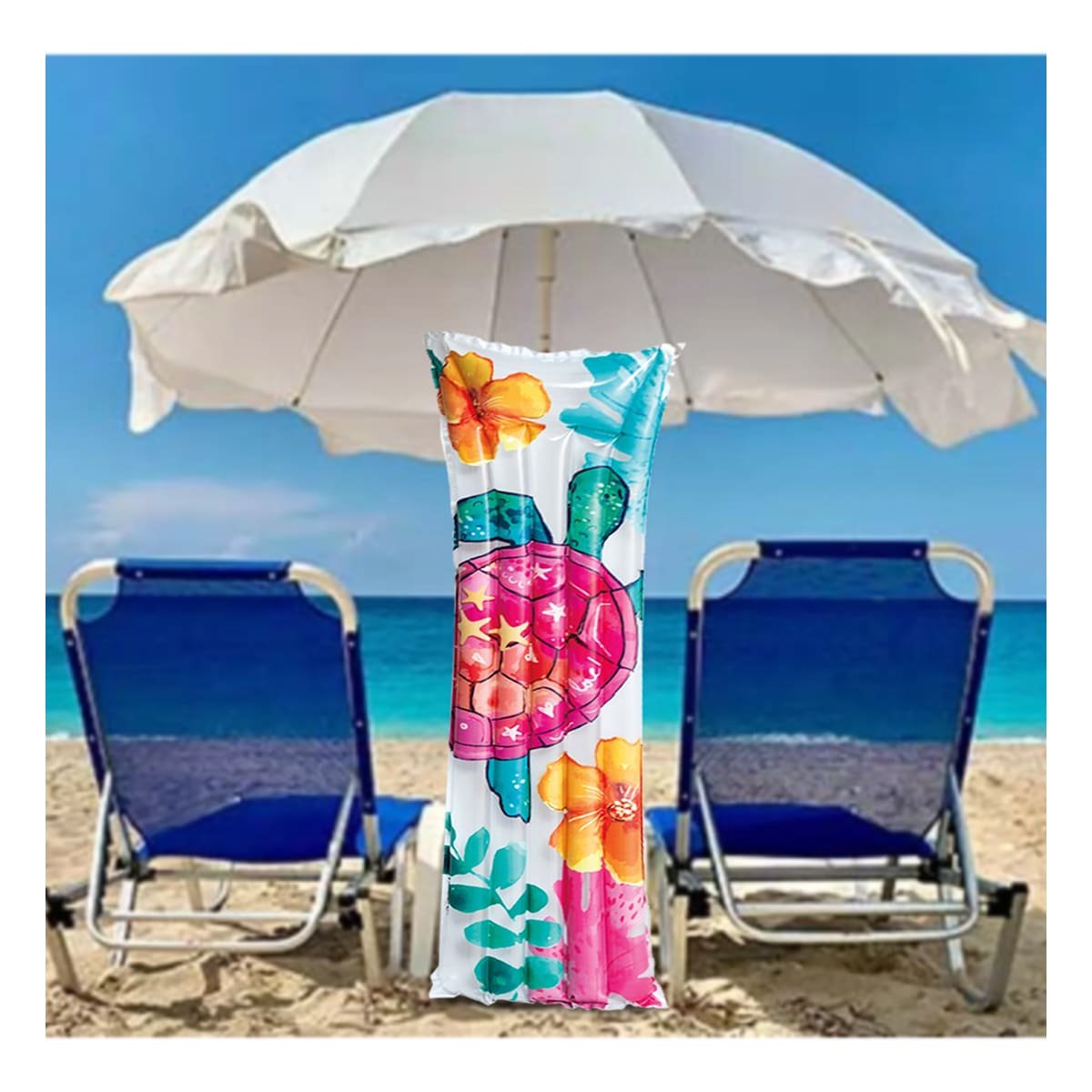PRODUCTO INFLABLE BLANCO TORTUGA PARA HOGAR Y CASA DECORACION VERANO ACUATICO Y+POST IT - 3