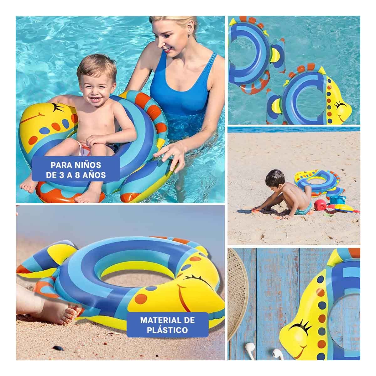 PACK2 ATRACTIVO PEZ INFLABLE AZUL PARA PISCINA PLAYA ESTILO HOGAR Y+PAPEL REGALO - 3