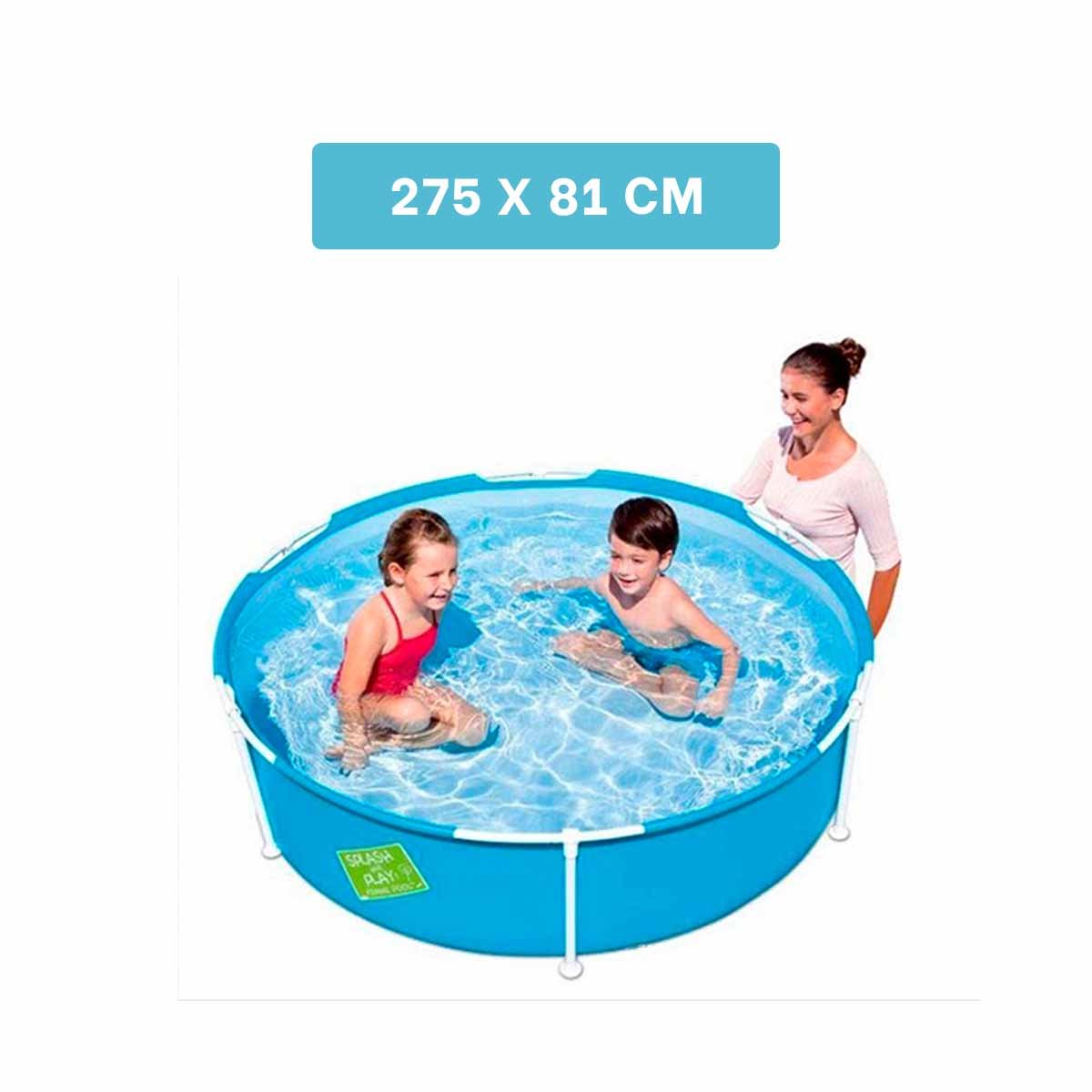 PACK2 PILETA INFANTIL 152X38 CM CON MARCO METALICO PARA USO CONTINUO EN JARDIN - 4